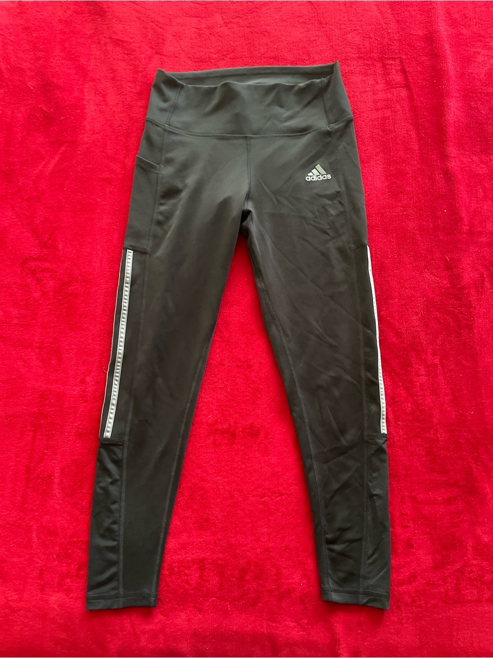 Adidas Women's Primegreen Aeroready Mid Rise Stretch Black Ankle Leggings Sz: M